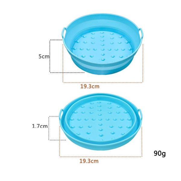 Air Fryer Grill Mat High Temperature Resistant Silicone Baking Tray, Specification: Small Round Blue - Image 2