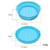 Air Fryer Grill Mat High Temperature Resistant Silicone Baking Tray, Specification: Large Round Blue - Image 2