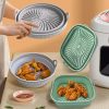 Air Fryer Grill Mat High Temperature Resistant Silicone Baking Tray, Specification: Large Round Blue - Image 6