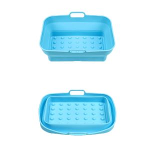 Air Fryer Grill Mat High Temperature Resistant Silicone Baking Tray, Specification: Rectangular Dot Blue