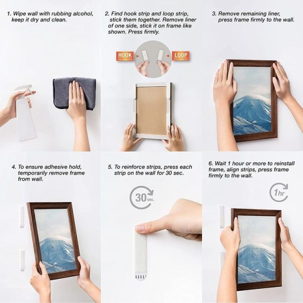 Picture Hanging Strips Hook and Loop Tape Picture Hanger 9.5x2cm - Image 6