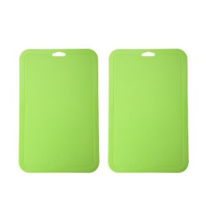 2pcs Baby Auxiliary Cutting Board Fruit and Vegetable Cutting Plastic Board (Green)