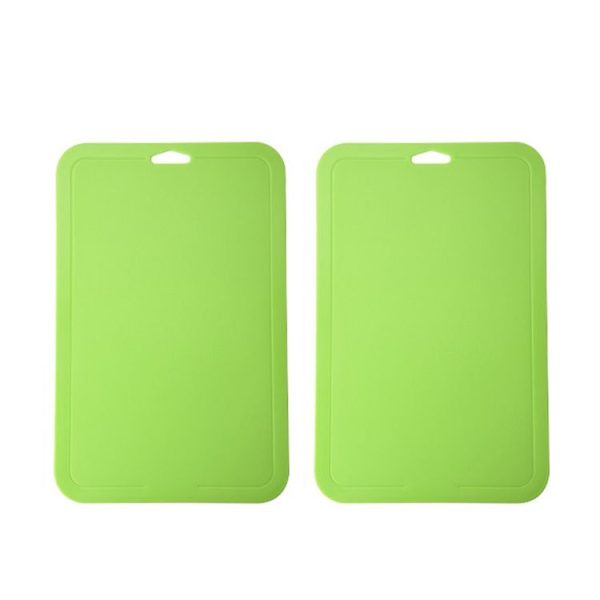 2pcs Baby Auxiliary Cutting Board Fruit and Vegetable Cutting Plastic Board (Green)