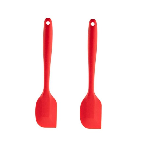 2pcs Non-stick High Temperature Resistant Silicone Cookware, Style: Scrape (Red)