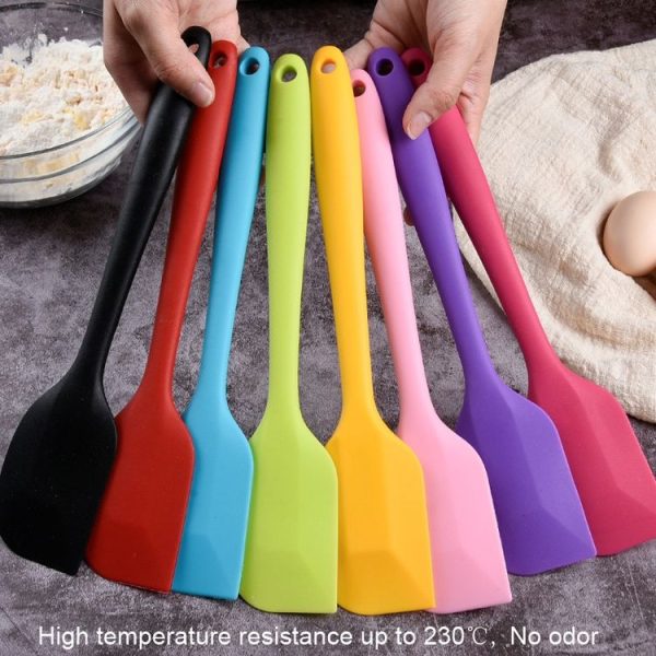 2pcs Large Integrated Silicone Scraper Chocolate Cream Mixing Knife (Green) - Image 2