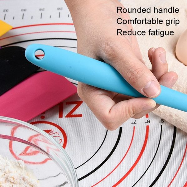 2pcs Large Integrated Silicone Scraper Chocolate Cream Mixing Knife (Green) - Image 3