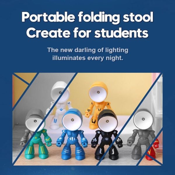 9622 LED Mini Foldable Cartoon Policeman Night Light Desktop Magnetic Desk Lamp (Green) - Image 2