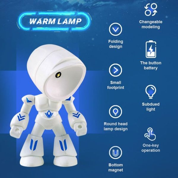 9622 LED Mini Foldable Cartoon Policeman Night Light Desktop Magnetic Desk Lamp (Green) - Image 4