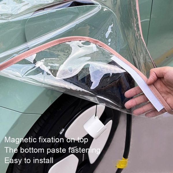Electric Vehicle Charging Port Magnetic Transparent Rain Cover (Black) - Image 6