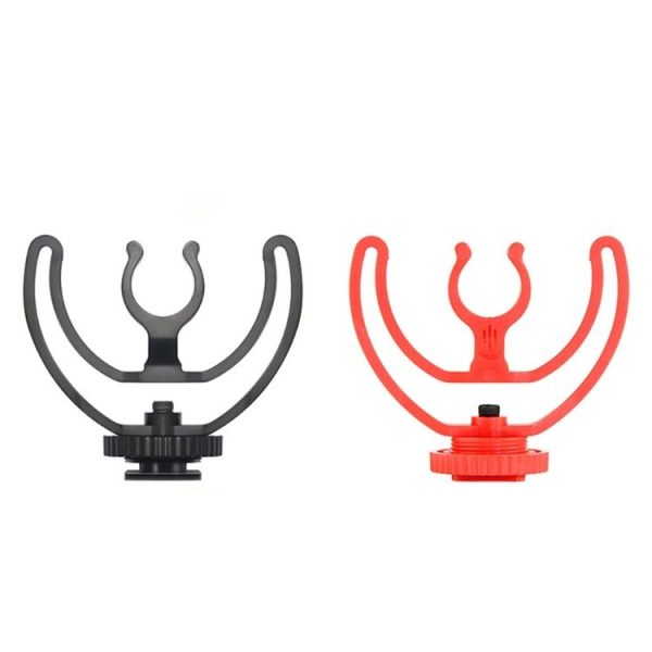 2pcs Microphone Mounting Bracket Cold Shoe Mount Mic Holder (Red) - Image 2