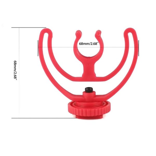 2pcs Microphone Mounting Bracket Cold Shoe Mount Mic Holder (Red) - Image 3