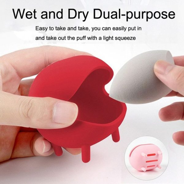 Beauty Makeup Egg Storage Breath Portable Silicone Makeup Products Air Cushion Powder Puff Box (Green) - Image 7