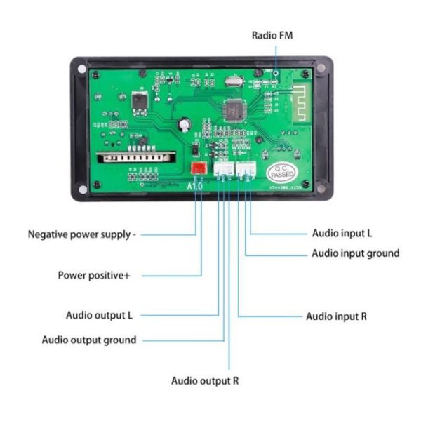 D006BT Bluetooth MP3 Decoder U Disk Playback Audio Amplifier Board (Large RC) - Image 3