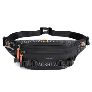 HAOSHUAI 5132 Outdoor Men Waist Bag Sports Running Chest Bag (Black)