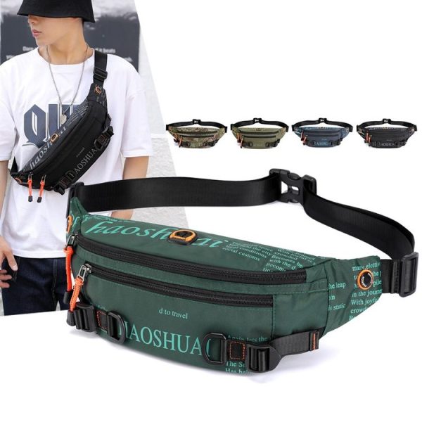HAOSHUAI 5132 Outdoor Men Waist Bag Sports Running Chest Bag (Black) - Image 2