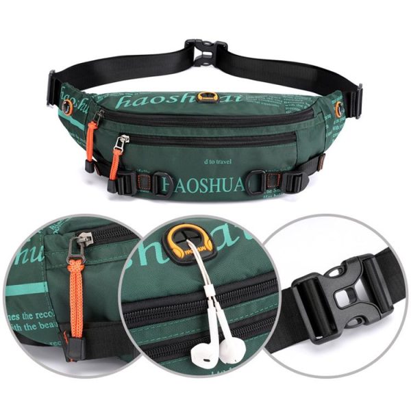 HAOSHUAI 5132 Outdoor Men Waist Bag Sports Running Chest Bag (Black) - Image 5