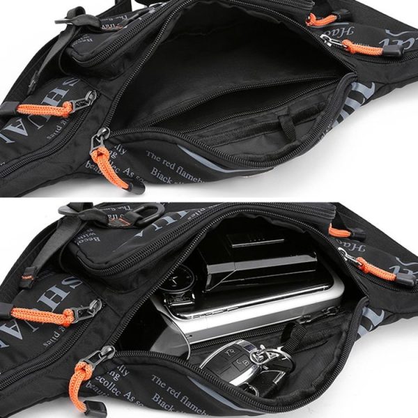 HAOSHUAI 5135 Outdoor Men Waist Bag Waterproof Nylon Cloth Men Bag (Dark Blue) - Image 6