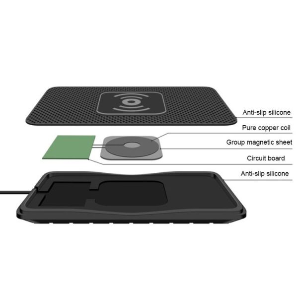C3 15W Car QI Wireless Charger Launch Pad Anti-slip Mat (Type-C Interface) - Image 3