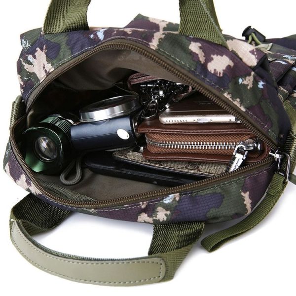HAOSHUAI 206-1 Men Handheld Crossbody Bag Outdoor Waterproof Cloth Bag (Dark Blue) - Image 3