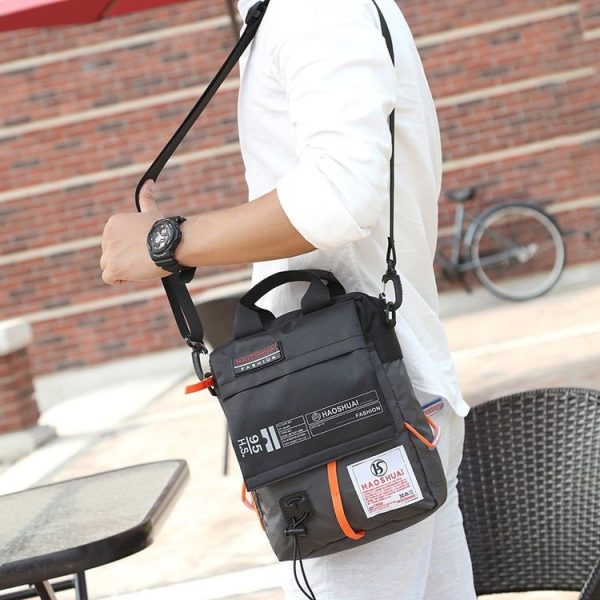 HAOSHUAI 206-1 Men Handheld Crossbody Bag Outdoor Waterproof Cloth Bag (Dark Blue) - Image 6