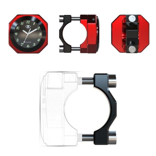 L1 Motorcycles Waterproof Outdoor Clock Temperature Gauge, Color: Temperature Black Silver - Image 4