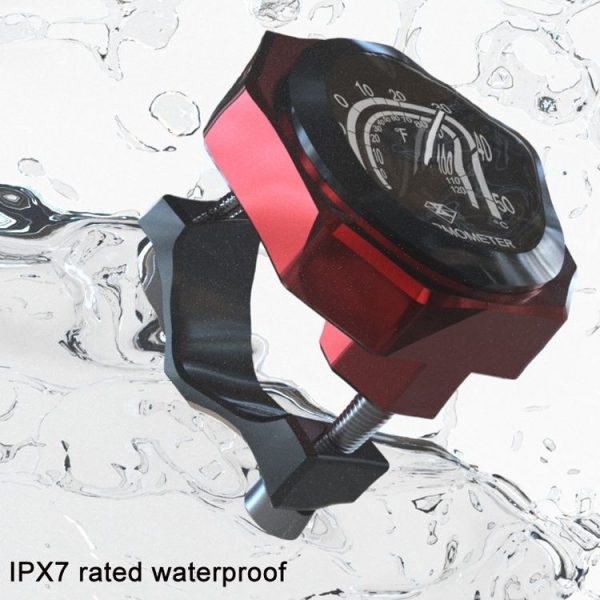 L1 Motorcycles Waterproof Outdoor Clock Temperature Gauge, Color: Temperature Black Silver - Image 5