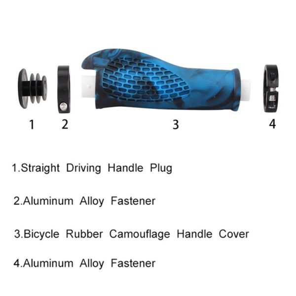 MZYRH 1pair Mountain Bike Bicycle Handlebar Grips Protective Covers (White and Blue) - Image 4