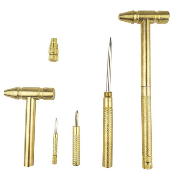 6 in 1 Multifunctional Mini Household Brass Hammer Screwdriver (10097) - Image 4