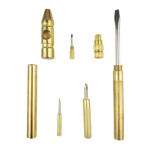 6 in 1 Multifunctional Mini Household Brass Hammer Screwdriver (10097) - Image 5