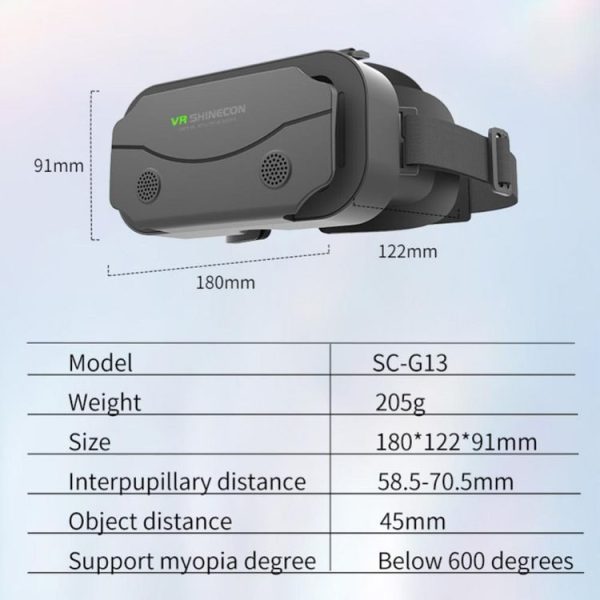 VRSHINECON G13 Virtual Reality VR Glasses Mobile Phone Movie Game 3D Digital Glasses (Black) - Image 8