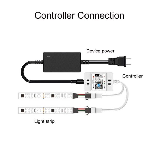 WIFI Wireless Symphony Light Bar Music Smart APP 2.4G Controller, Specification: Double Head - Image 6