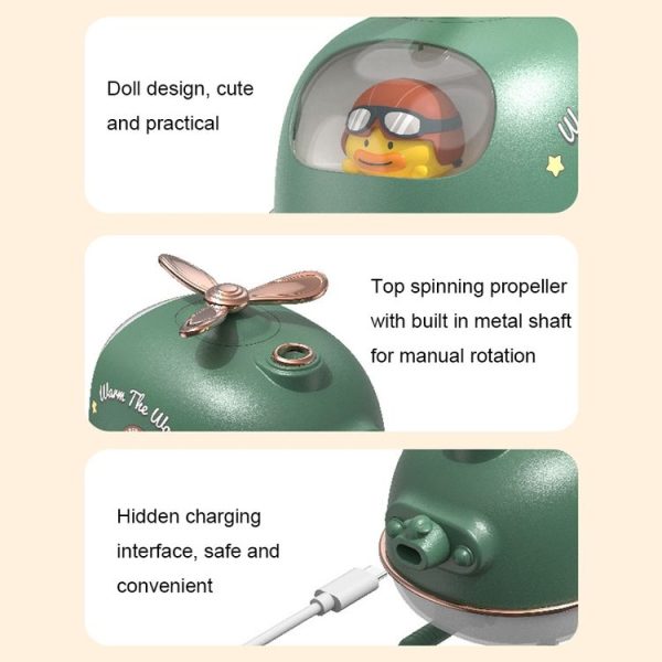 ICARER FAMILY IFJSQ07 Cartoon Nano Spray Atmosphere Night Light Humidifier, Spec: Plug-in (Green) - Image 6