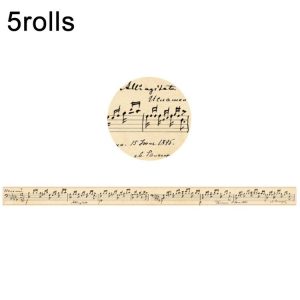 5rolls Retro Washi Tape for Journal Scrapbooking Diary Planners, Color: Written Notes