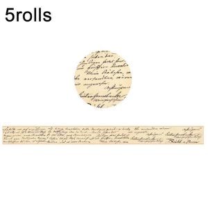 5rolls Retro Washi Tape for Journal Scrapbooking Diary Planners, Color: A Letter