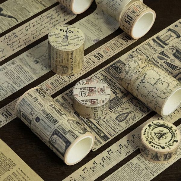 5rolls Retro Washi Tape for Journal Scrapbooking Diary Planners, Color: A Letter - Image 4