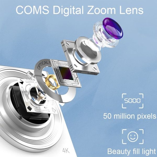 C13 2.88 inch 4K 8X Optical Zoom Telescopic Lens HD Digital Camera, Spec: Black - Image 7