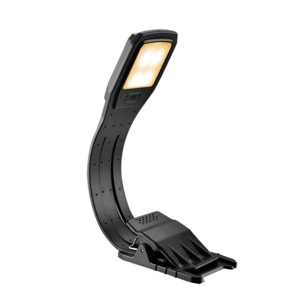 Portable Book Clip Light Four-Gear Adjustable Charging Eye Protection Lamp (Black)