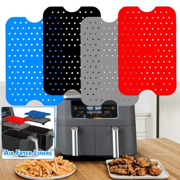 NINJA DZ201 DZ401 Air Fryers 2pcs Silicone Pad Rectangular Liner (Blue) - Image 6