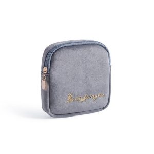 Plush Cloth Sanitary Napkin Storage Bag Sanitary Pad Storage Bag (Gray)