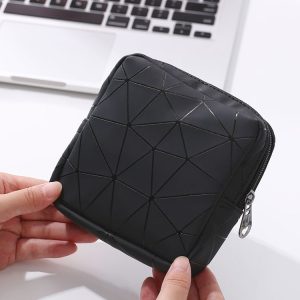 XH8214 Portable Sanitary Napkin Storage Bag Large Capacity Waterproof Coin Bag (Black)