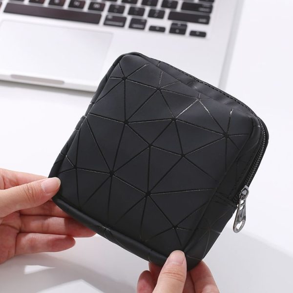 XH8214 Portable Sanitary Napkin Storage Bag Large Capacity Waterproof Coin Bag (Black)
