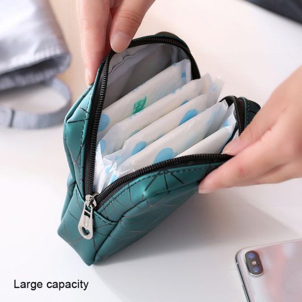 XH8214 Portable Sanitary Napkin Storage Bag Large Capacity Waterproof Coin Bag (Black) - Image 4