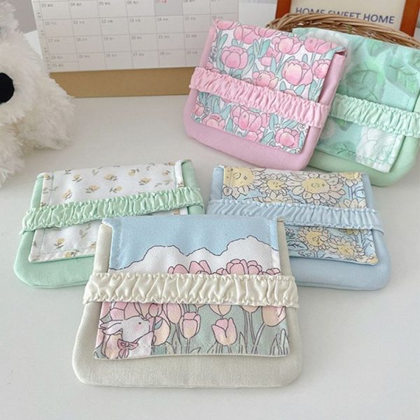 BD0443 2pcs Cartoon Pattern Large Capacity Sanitary Storage Bags (Red Cherry Bear) - Image 2