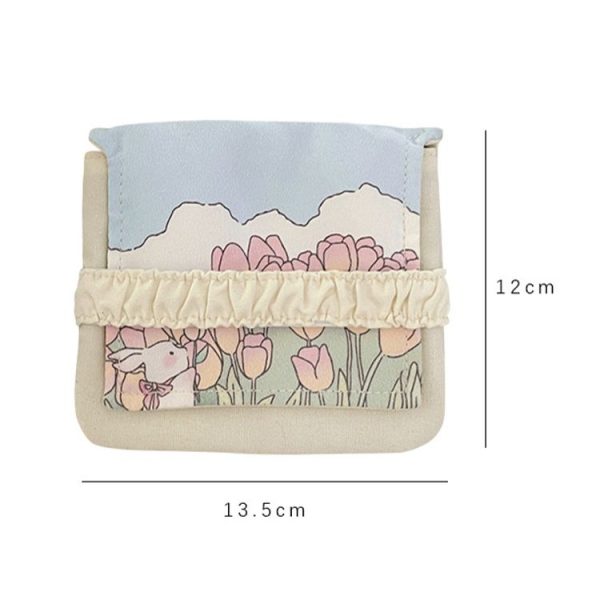 BD0443 2pcs Cartoon Pattern Large Capacity Sanitary Storage Bags (Red Cherry Bear) - Image 3