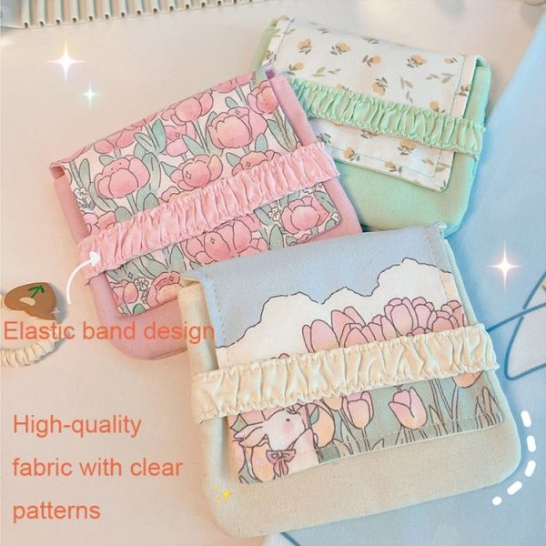 BD0443 2pcs Cartoon Pattern Large Capacity Sanitary Storage Bags (Red Cherry Bear) - Image 4