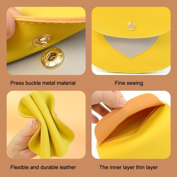 Portable Large Capacity PU Sanitary Napkin Pad Storage Bag (Gray+Yellow) - Image 5