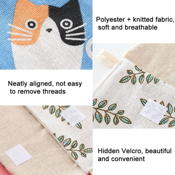 8pcs Cotton and Linen Sanitary Napkin Storage Bag Handy Clutch Bag (Gray Camel) - Image 3