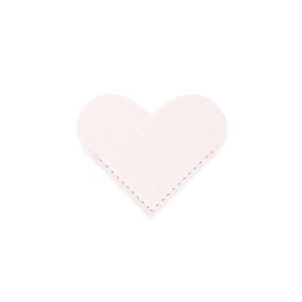 Mini Business Student Library Portable PU Leather Heart Shaped Bookmark (Light Pink)
