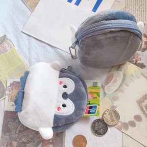 2pcs Cute Little Penguin Coin Purse Lipstick Data Cable Bag (9x8.5x4cm)