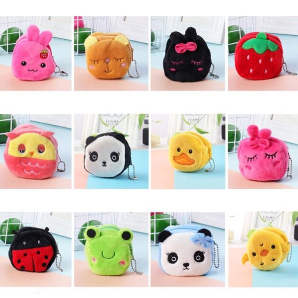 2pcs Children Cartoon Plush Three-dimensional Key Coin Purse (Chick) - Image 2